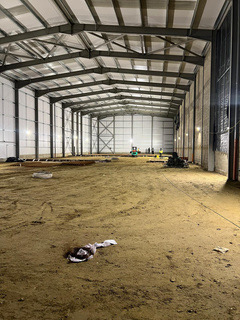 Commercial building interior during construction
