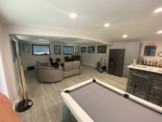 Games room with a pool table
